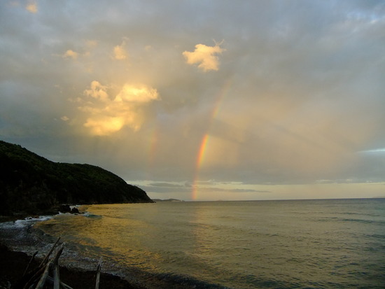 bij het opstaan een mooie regenboog