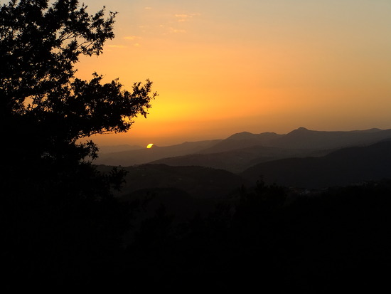 met mooie zonsondergang