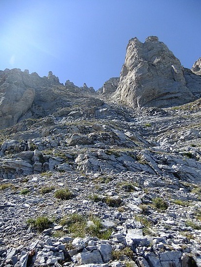 nog wel een heel stijle klim vlak voor de top