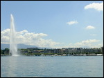 de fontein in de baai van Geneve, 140m hoog!